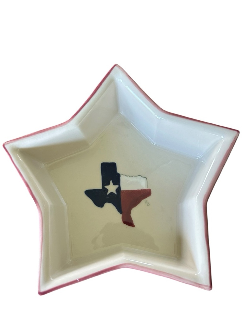 Vintage Hartstone Pottery Texas Proud Star Shaped Bowl Americana Kitchen Dining